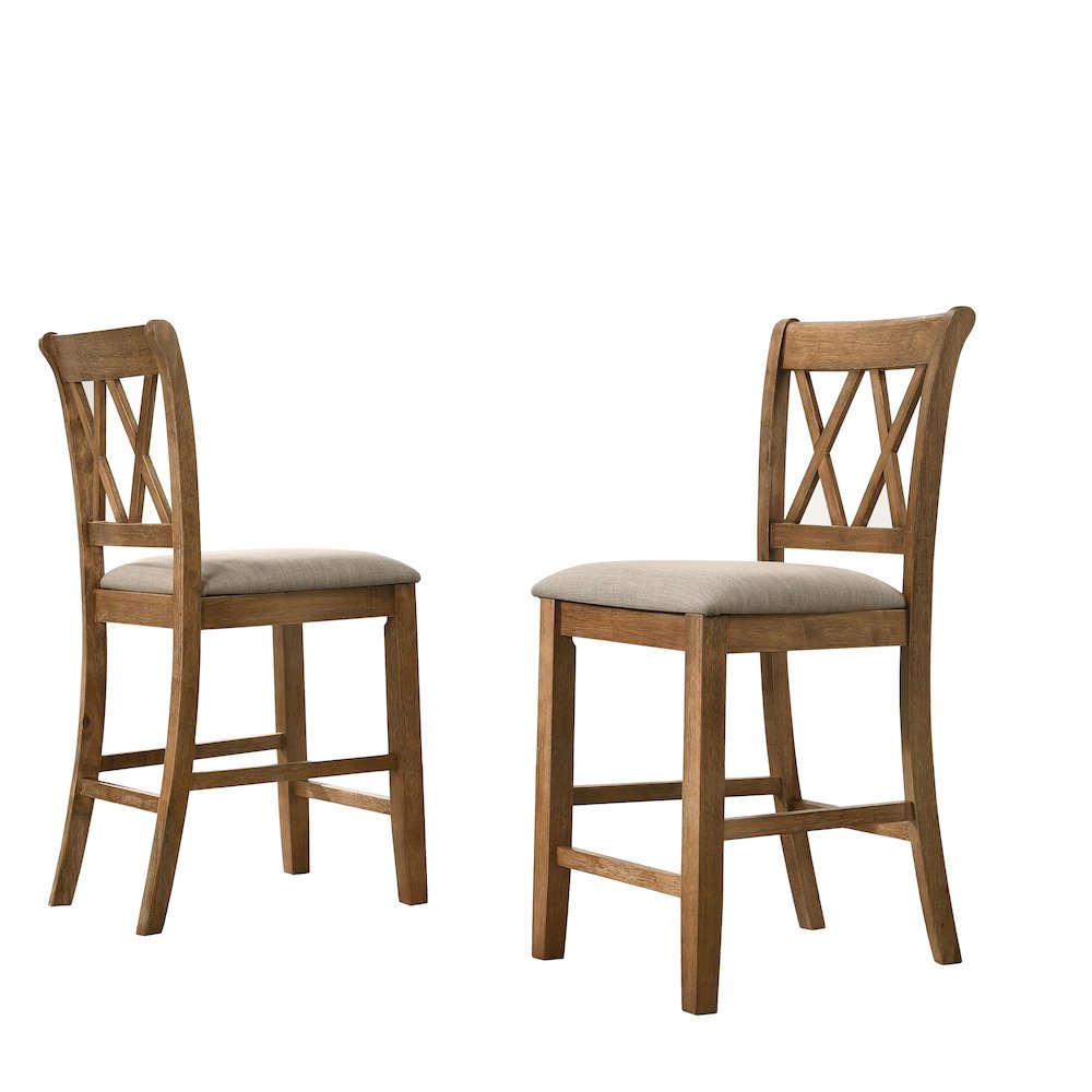 Windvale Fabric Upholstered Counter Height Dining Chairs, Set of 2. Picture 1