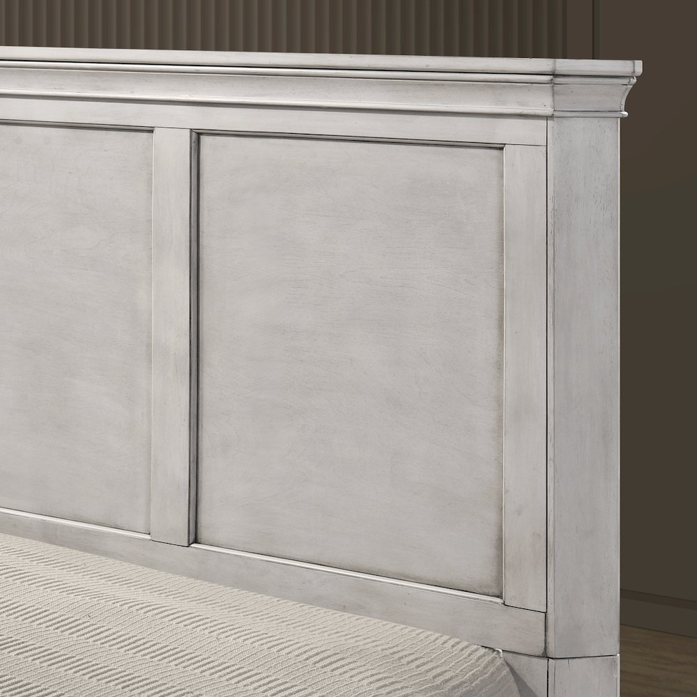 Maderne Wood Panel Bed with Dresser, Mirror, Nightstand, Queen. Picture 5