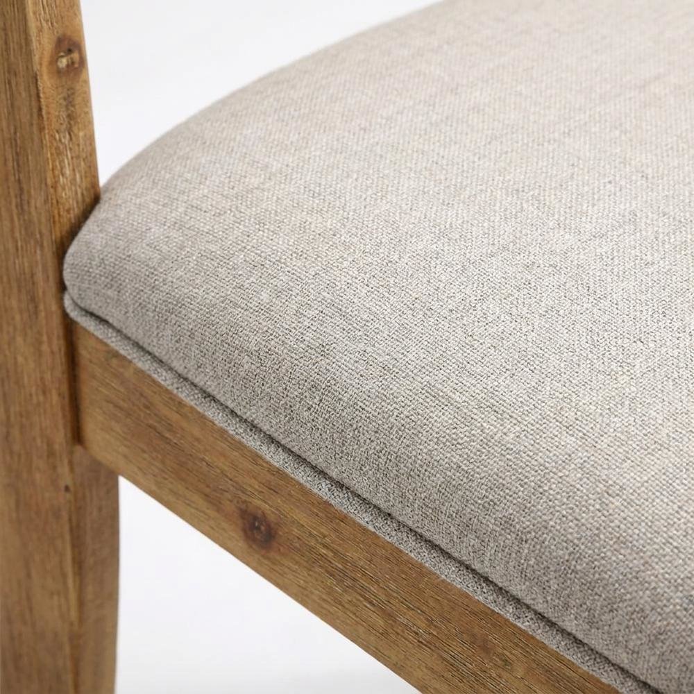Fabric Upholstered Dining Chairs with Wood Legs, Brown, Set of 2. Picture 7