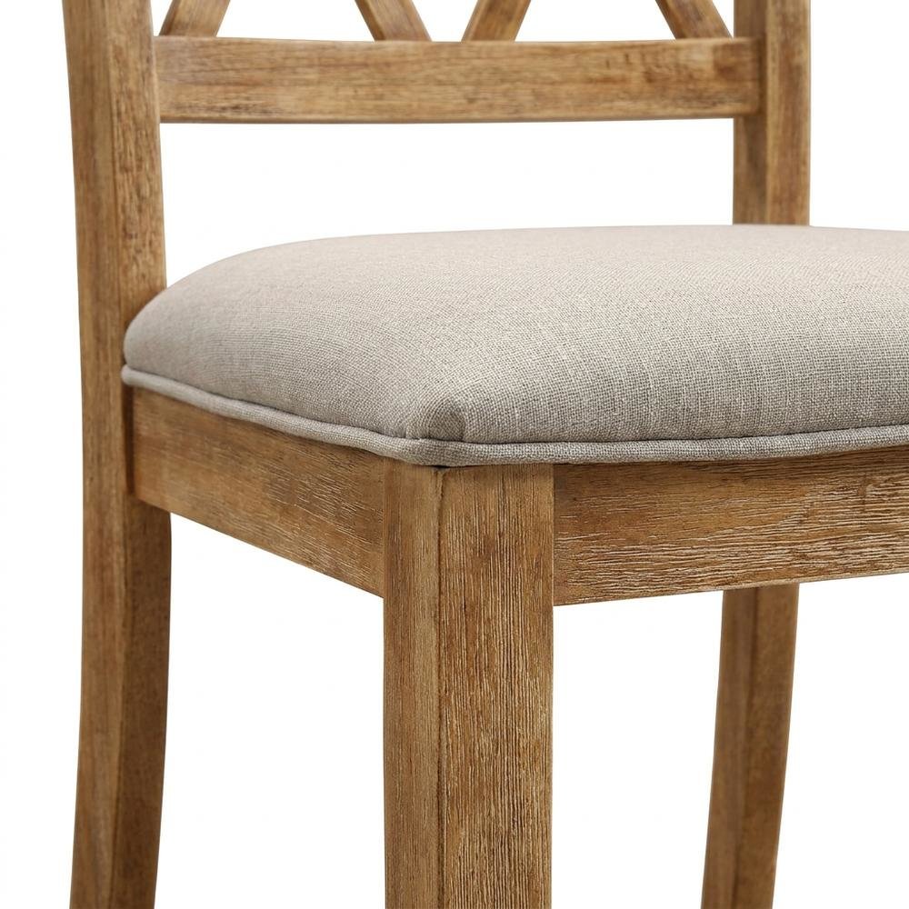 Fabric Upholstered Dining Chairs with Wood Legs, Brown, Set of 2. Picture 8