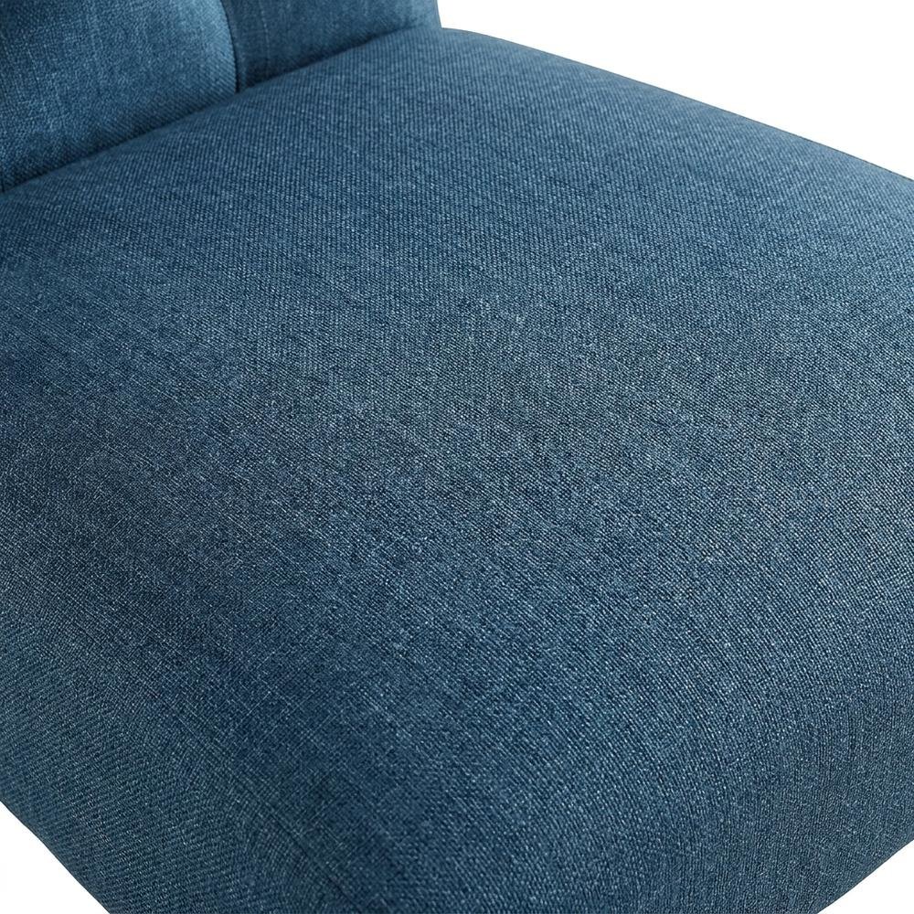 Solid Wood Upholstered Button-Tufted Parsons Dining Chairs, Blue, Set of 2. Picture 7