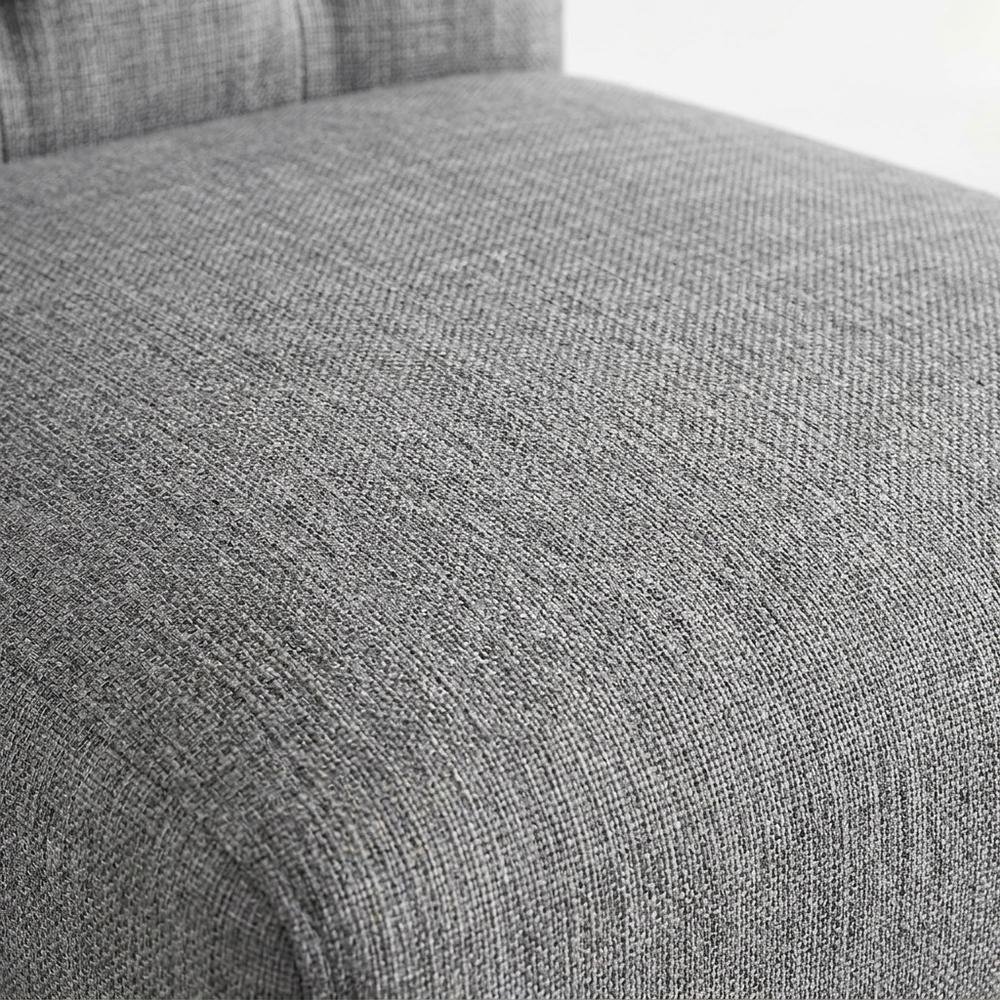 Solid Wood Upholstered Button-Tufted Parsons Dining Chairs, Grey, Set of 2. Picture 7
