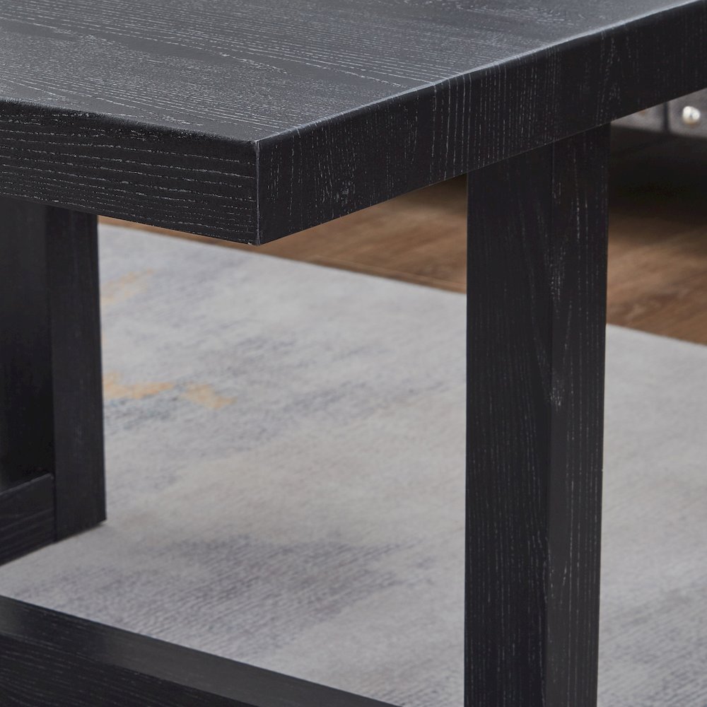 Luno Contemporary End Table, Black. Picture 6