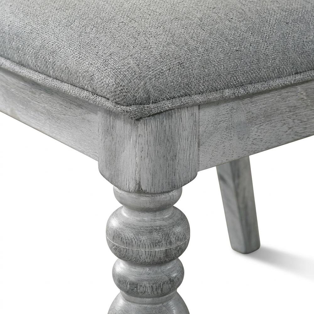 Upholstered Turned-Leg Dining Chairs, White, Set of 2. Picture 8