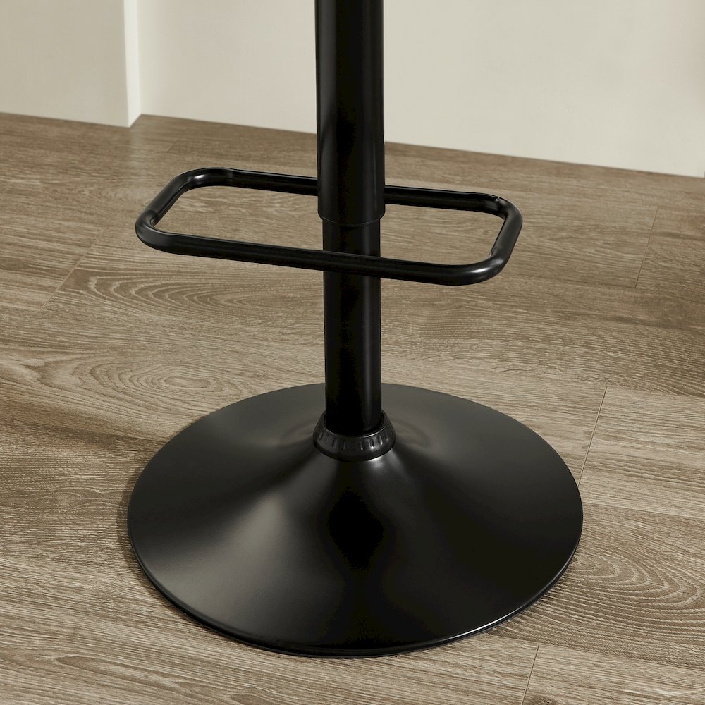 Nuvia Contemporary Adjustable Barstool with Upholstered Swivel Seats, Set of 2. Picture 13