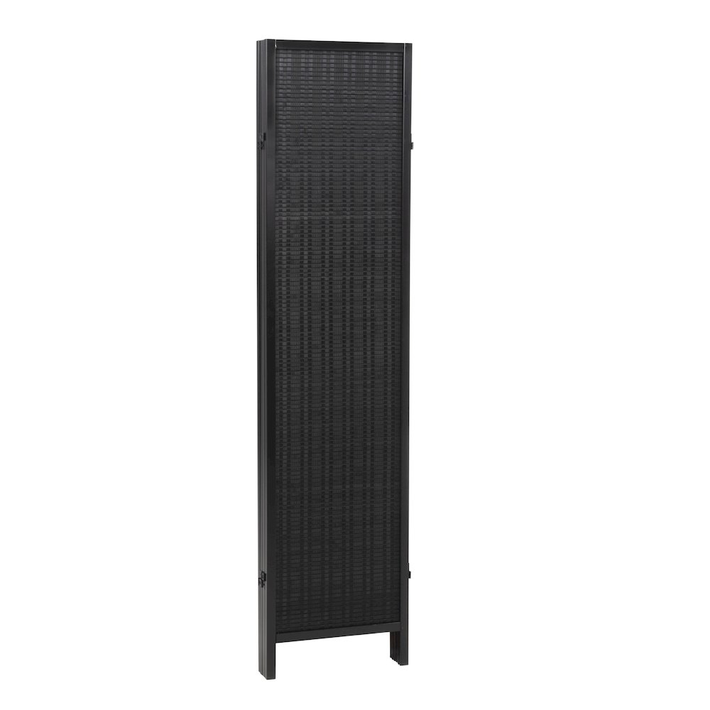 Inkwell 4-Panel Bamboo Room Divider, Folding Screen, Black with Black Frame. Picture 9