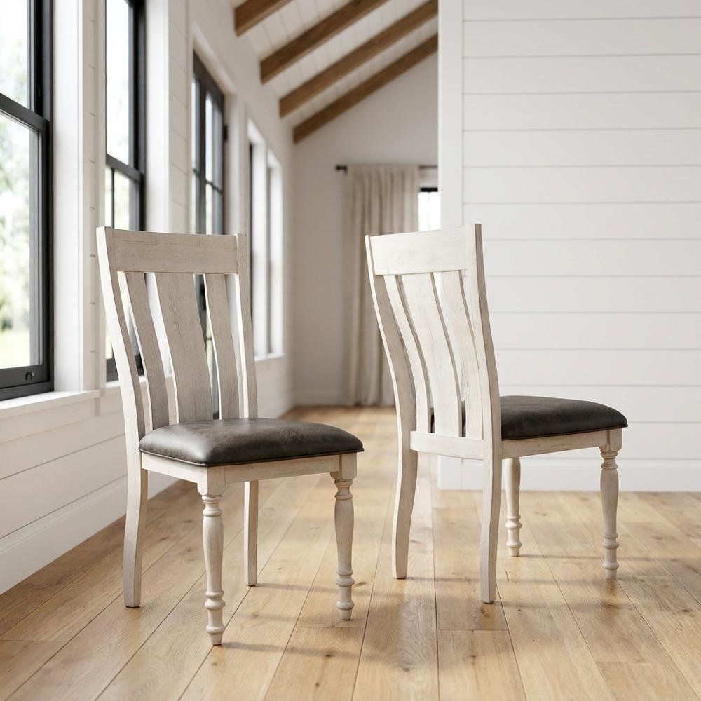 Upholstered Wood Dining Chair with Turned Legs for Dining Room, Beige, Set of 2. Picture 2