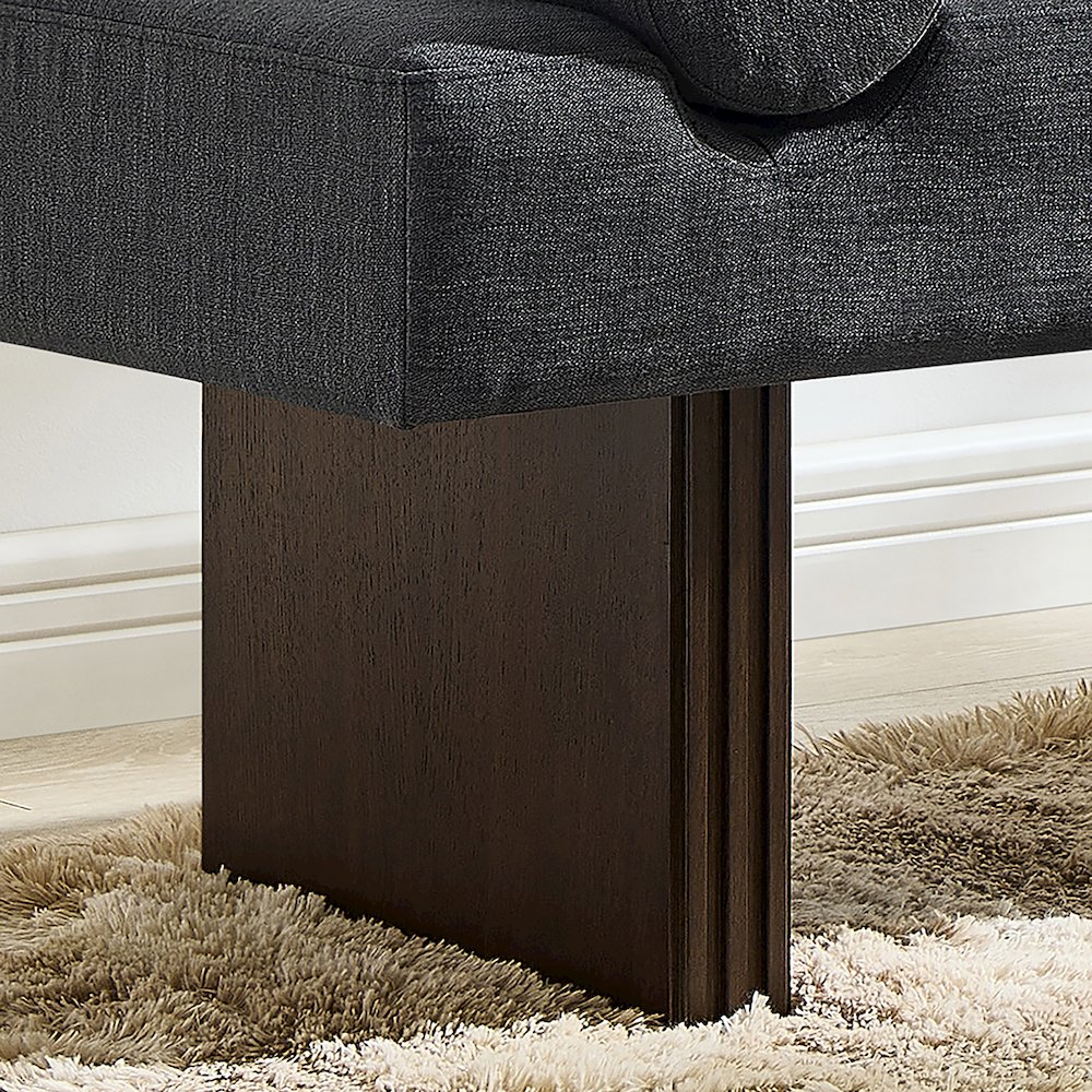 Brooke Contemporary Upholstered Bench, Black. Picture 6