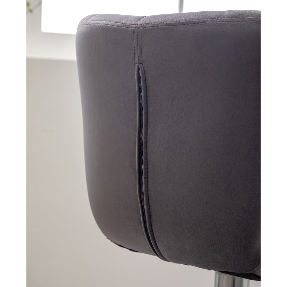 Ellston Upholstered Adjustable Swivel Barstools in Gray, Set of 2. Picture 12