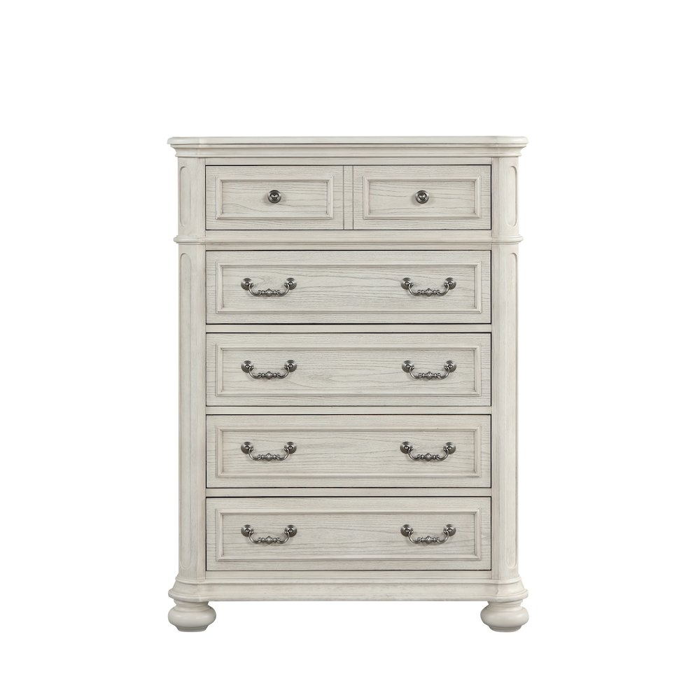 Nelson 5-Drawer Bedroom Chest with Flip-top, Antique White. Picture 12