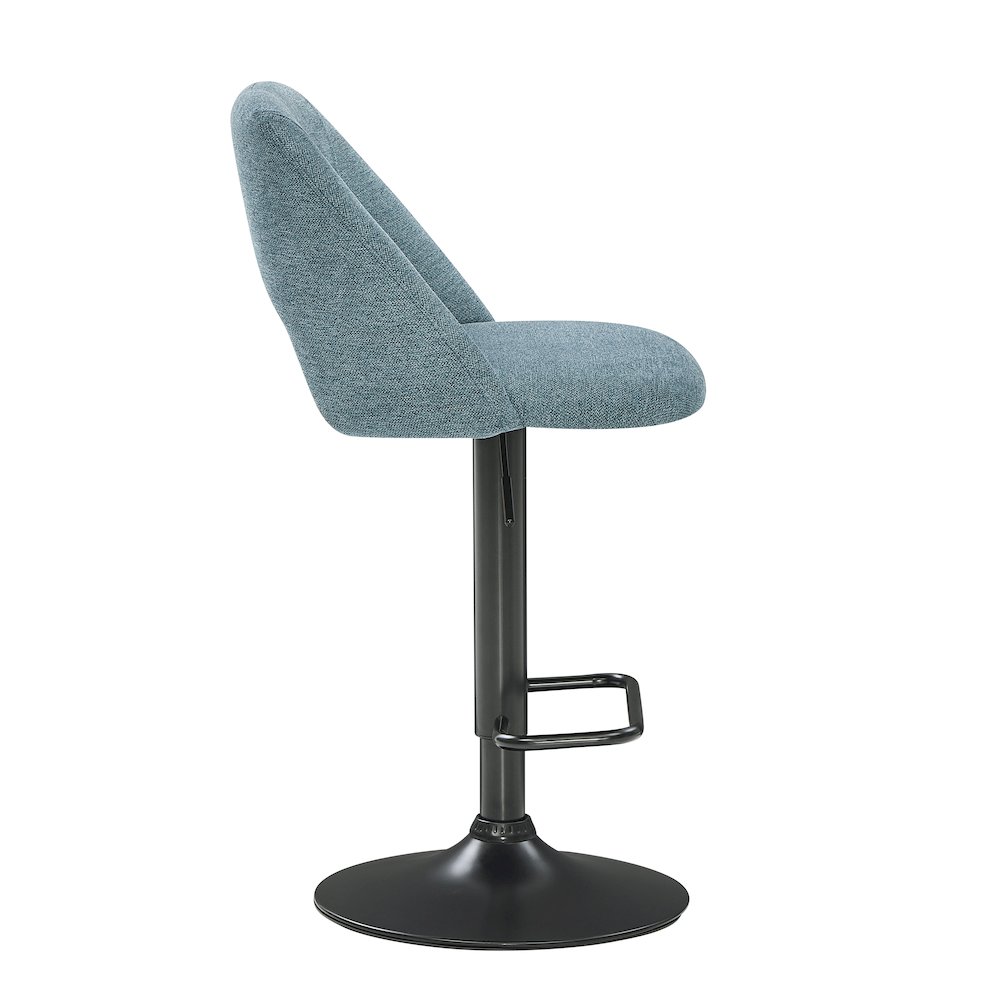 Nuvia Contemporary Adjustable Barstool with Upholstered Swivel Seats, Set of 2. Picture 6