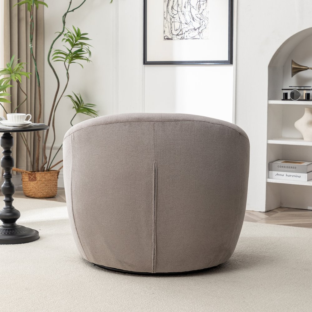 Winnie Modern Barrel Chair, 360° Swivel. Picture 6