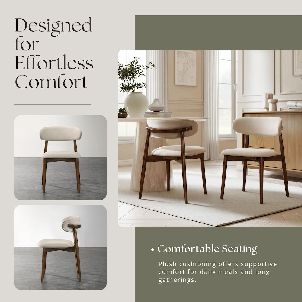 Arnott 5-Piece Dining Set, Round Dining Table, 4 Stylish Chairs, Walnut Finish. Picture 7