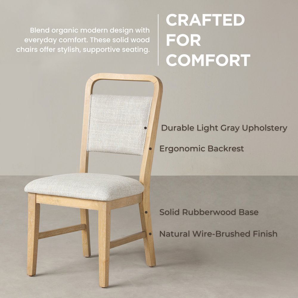Arden Solid Wood Frame Dining Chairs, Set of 2. Picture 7