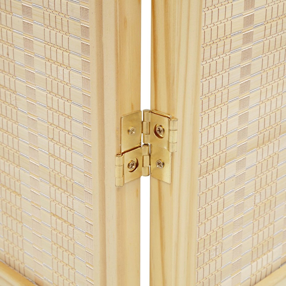 Inkwell 4-Panel Bamboo Room Divider, Folding Screen, Natural with Natural Frame. Picture 8