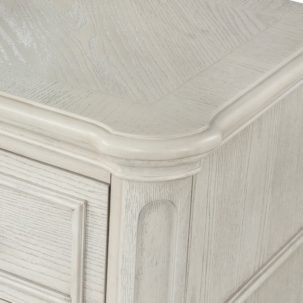 Nelson 2-Drawer Bedroom Nightstand, Antique White. Picture 5
