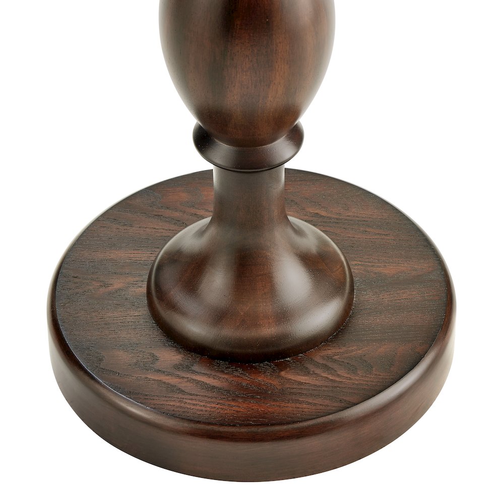 Solmere 22" Round Wood Pedestal End Table, Espresso. Picture 7