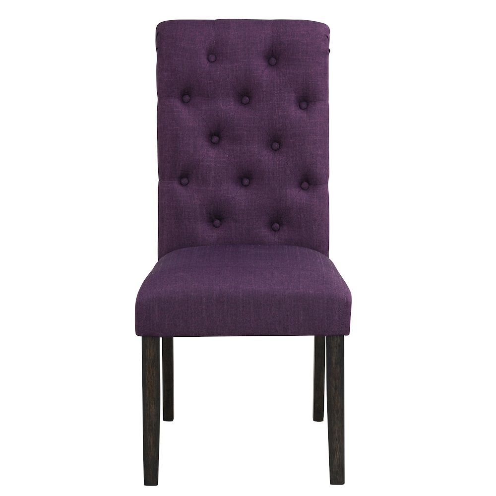 Leviton Urban Style Dark Wash Wood Dining Set Table, 4 Chairs and Bench, Purple. Picture 8