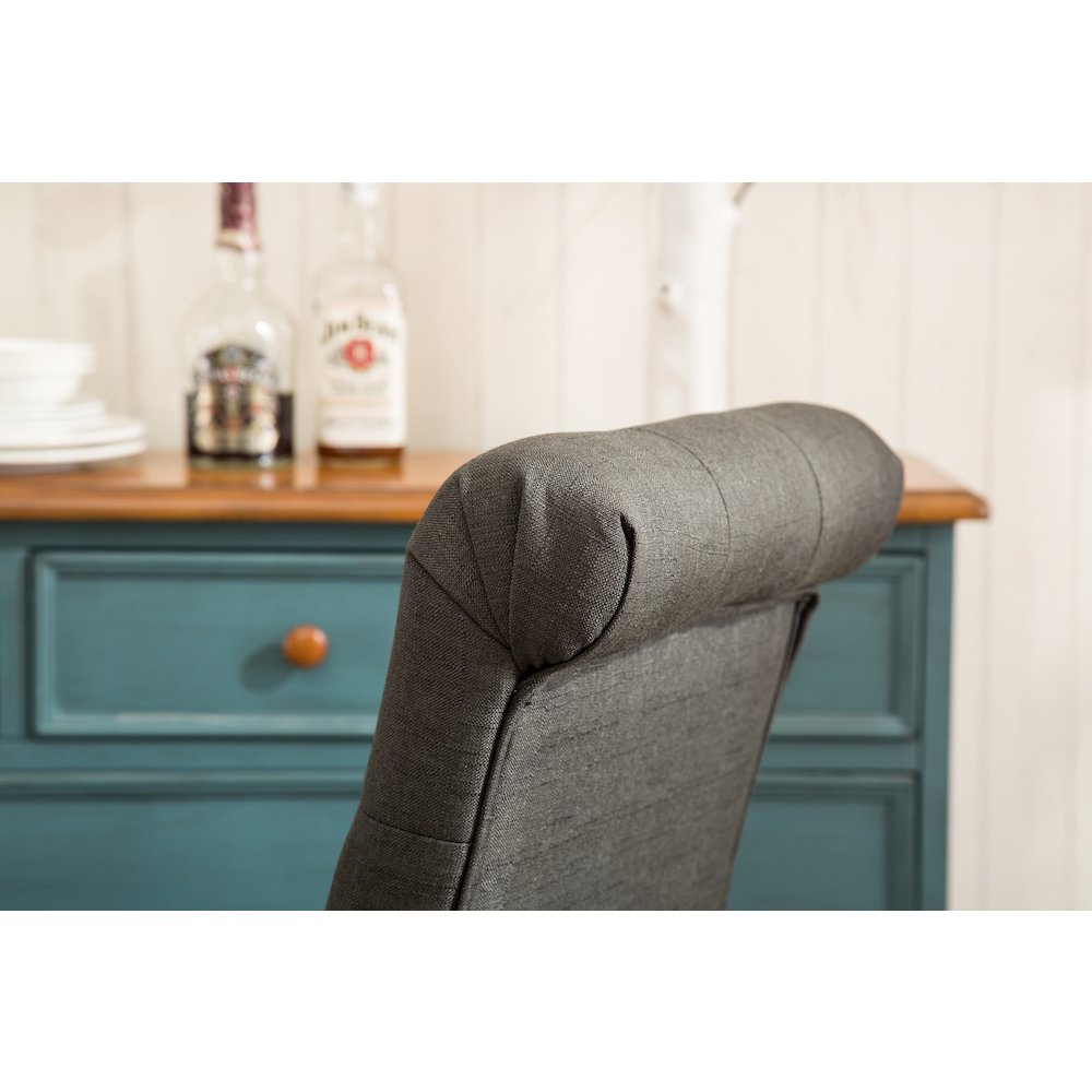 Habit Solid Wood Tufted Parsons Charcoal Dining Chair, Set of 2. Picture 9