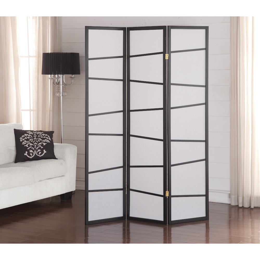 Nivna 3-Panel Screen Room Divider, Black. Picture 2