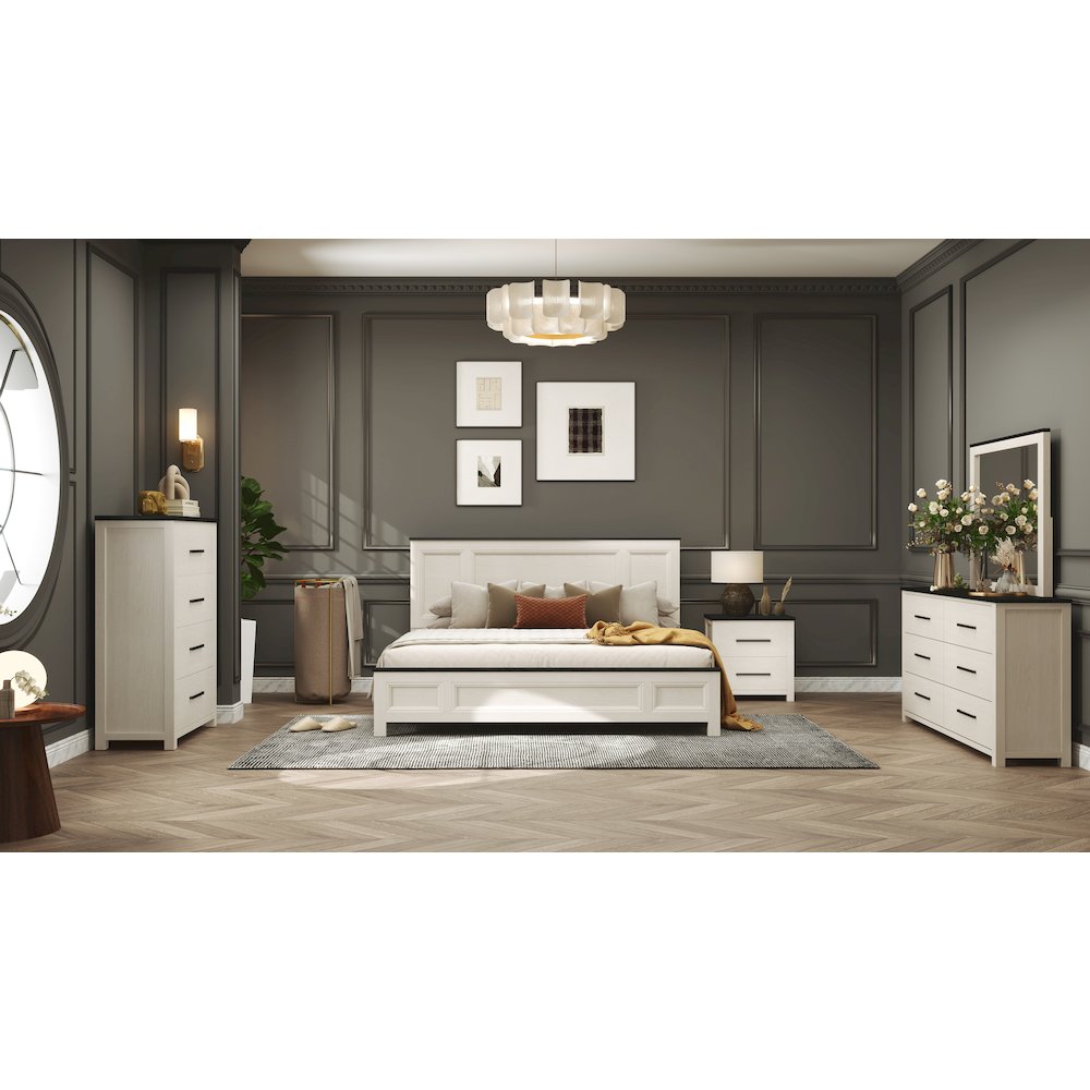 Realynn 5-Pc Bedroom Set, King Panel Bed, Dresser, Mirror, Chest, Nightstand. Picture 2