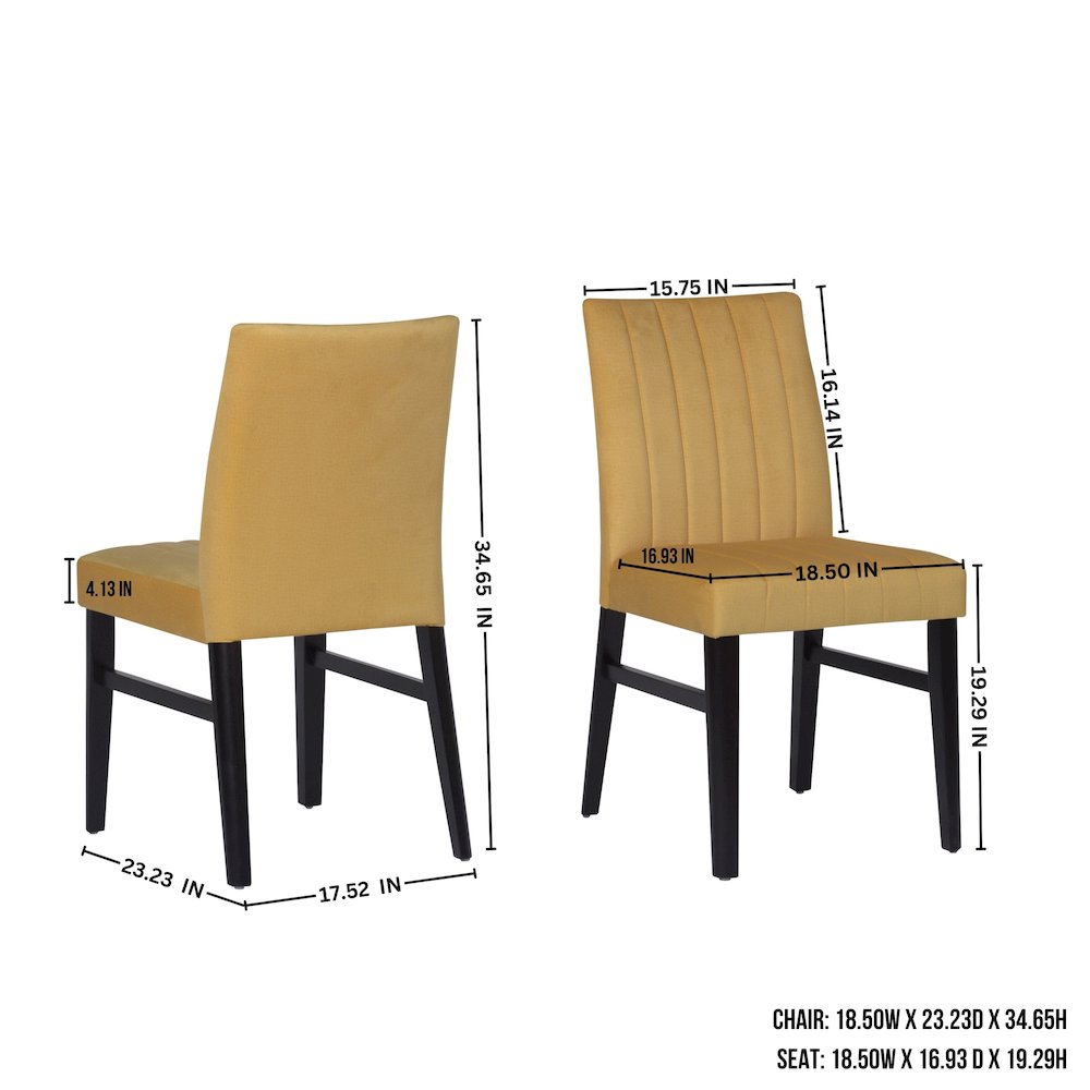 5-Piece Dining Set, Black and Gold Faux Marble Dining Table Four Chairs, Yellow. Picture 18