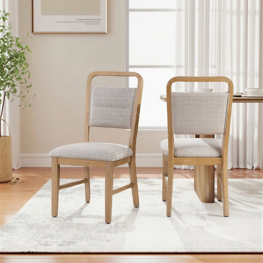 Arden Solid Wood Frame Dining Chairs, Set of 2. Picture 3