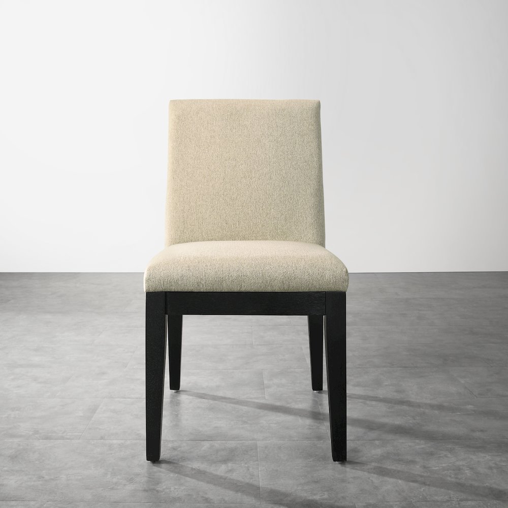 Rocco Contemporary Solid Wood Dining Chairs, Set of 2, Beige. Picture 5