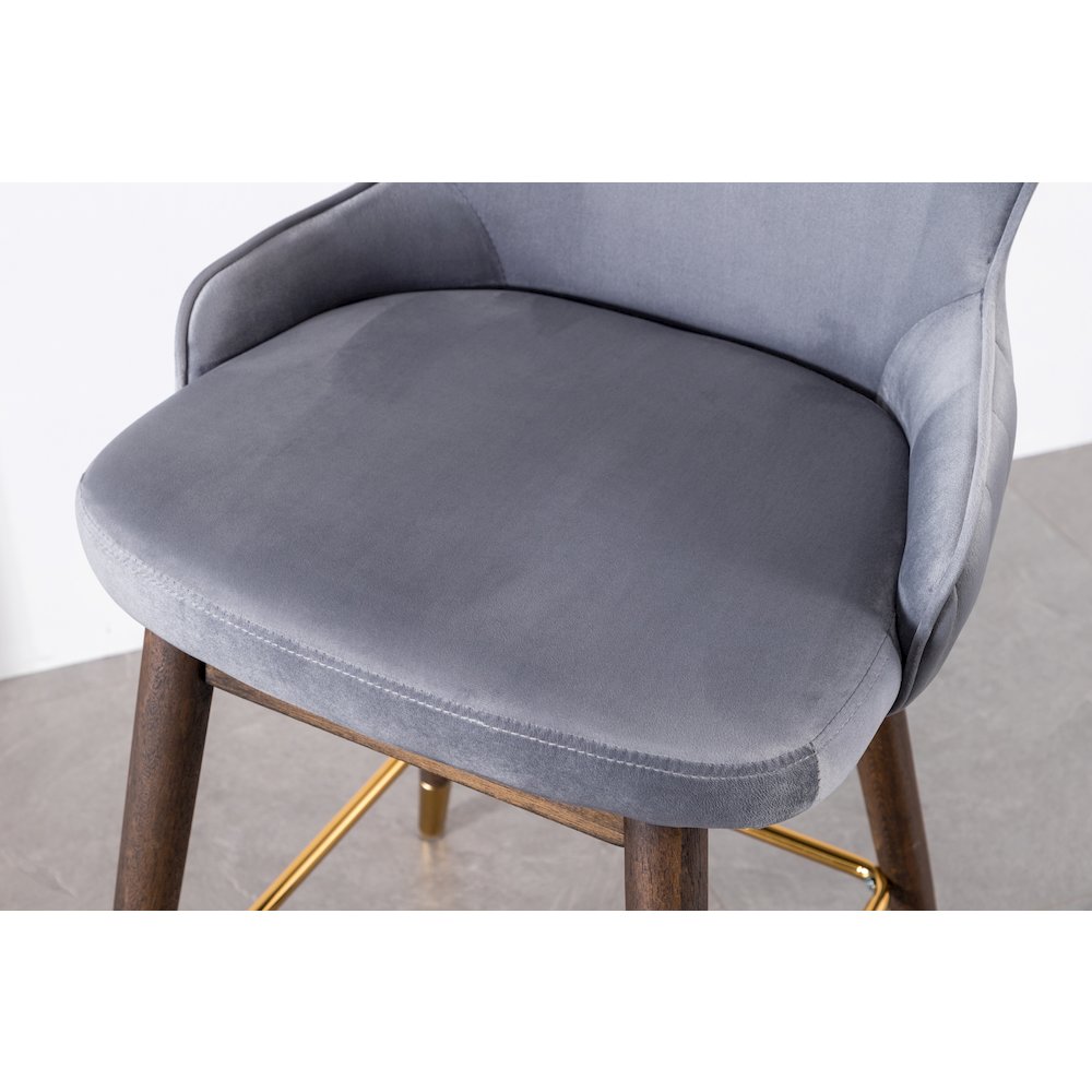 Leland Fabric Upholstered Counter Height Wingback Stools, Set of 2, Gray. Picture 11