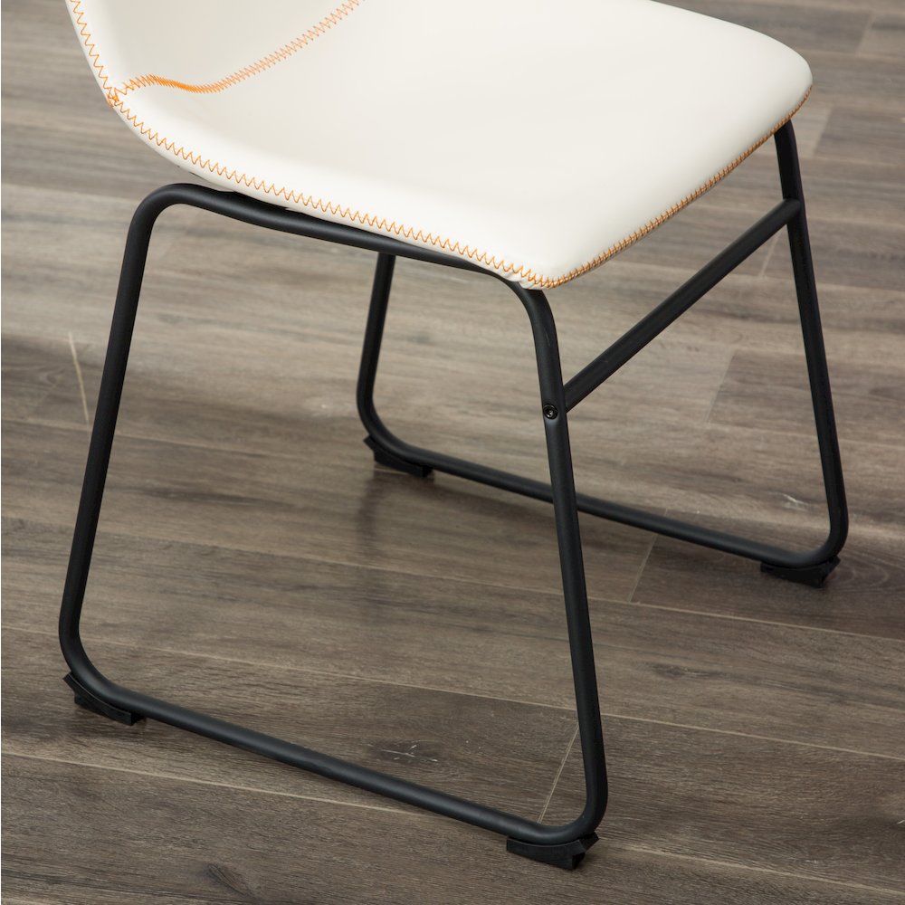 Lotusville Antique Wood Finished Dining Set: Table and Four Chairs, White. Picture 6