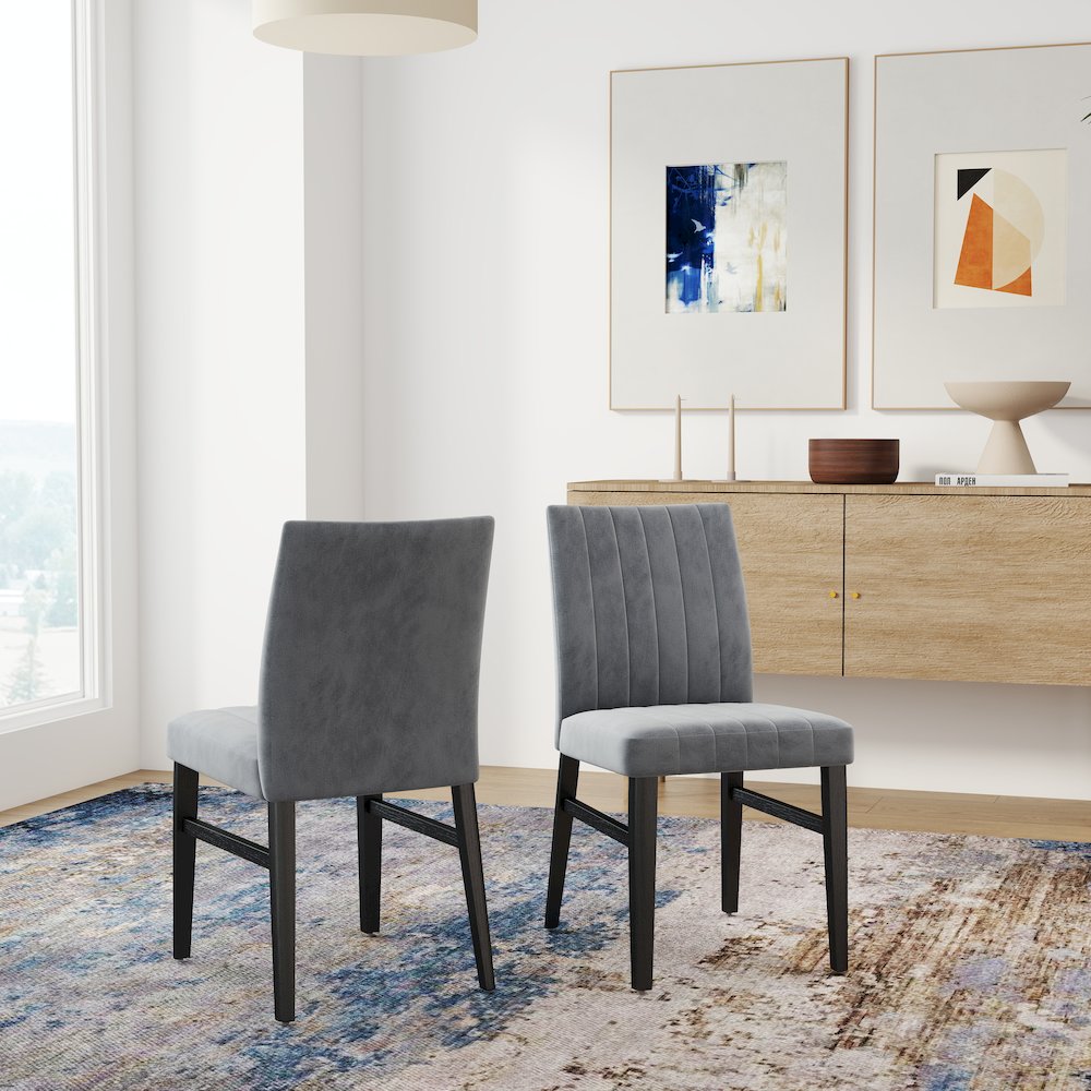 Wendell Contemporary Upholstered Dining Chairs, Set of 2. Picture 7