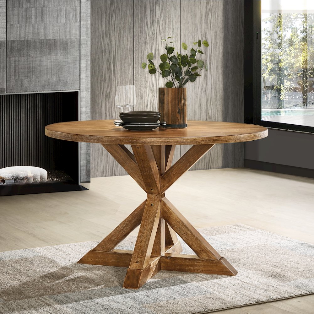 Windvale Cross-Buck Wood 5-Pc Dining Set. Picture 3