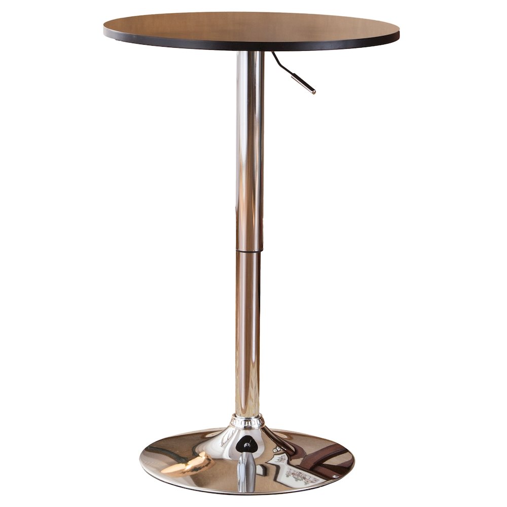 Baxton Adjustable Wood and Metal Bar Table, Black. Picture 1