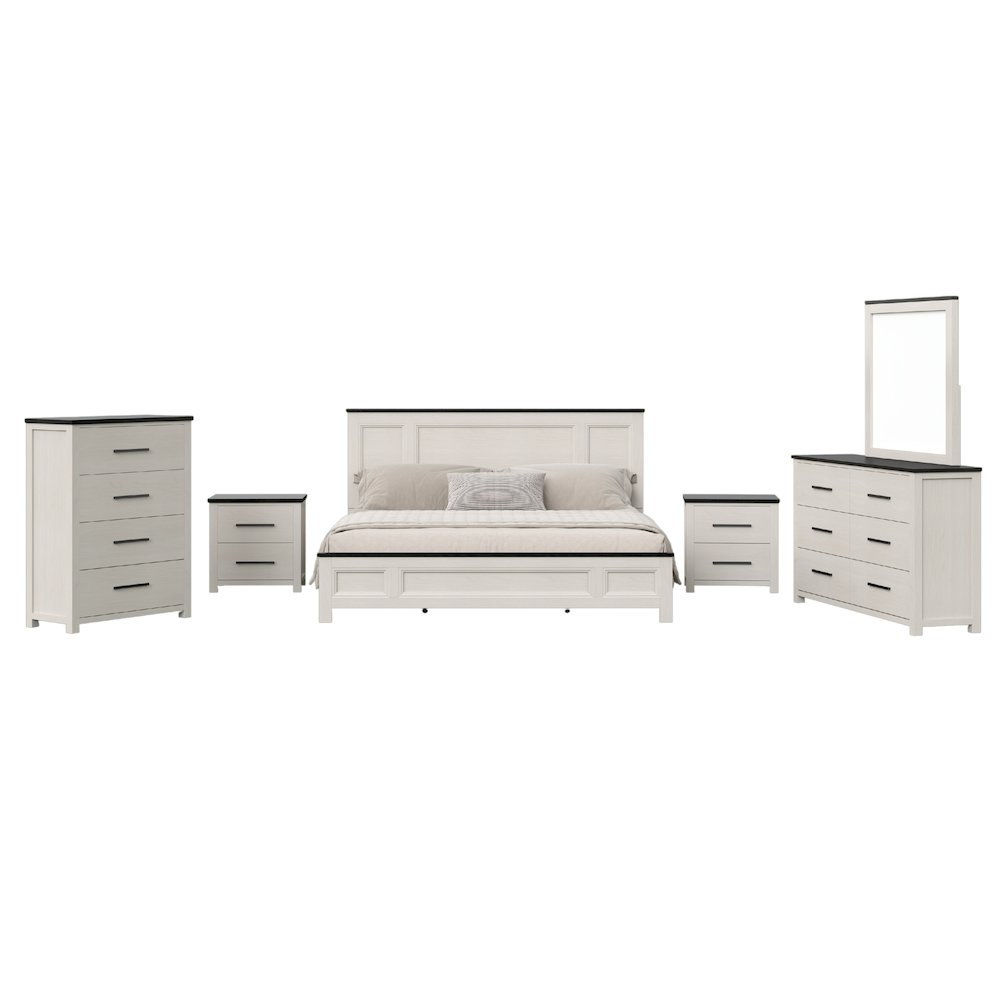 Realynn 6-Pc Bedroom Set, King Panel Bed, Dresser, Mirror, Chest, 2 Nightstands. Picture 1