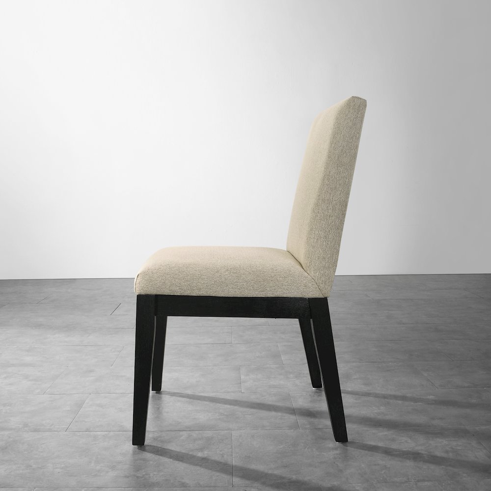 Rocco Contemporary Solid Wood Dining Chairs, Set of 2, Beige. Picture 6
