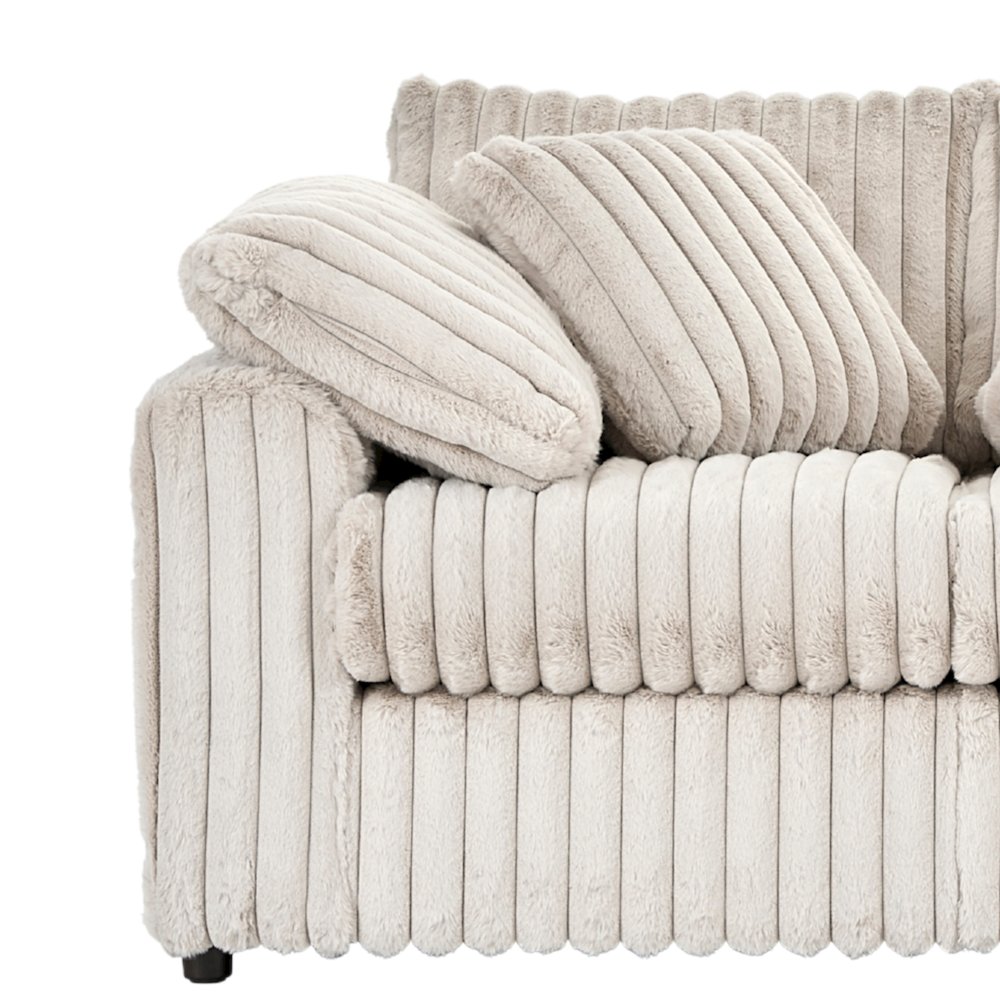 Belvoir Living Room L-shape Sectional, Beige Champagne. Picture 4