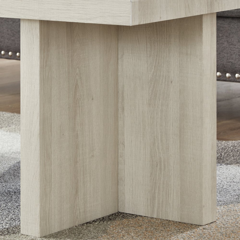 Mchome Square End Table, Nightstand, White Finish. Picture 5