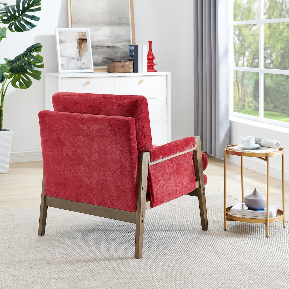 Kelly Mid-Century Modern Velvet Accent Armchair. Picture 2