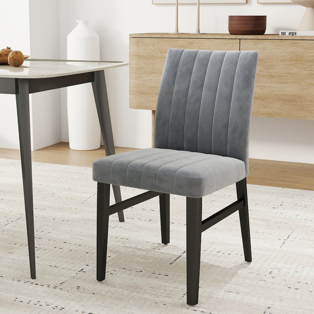Wendell Contemporary Upholstered Dining Chairs, Set of 2. Picture 2