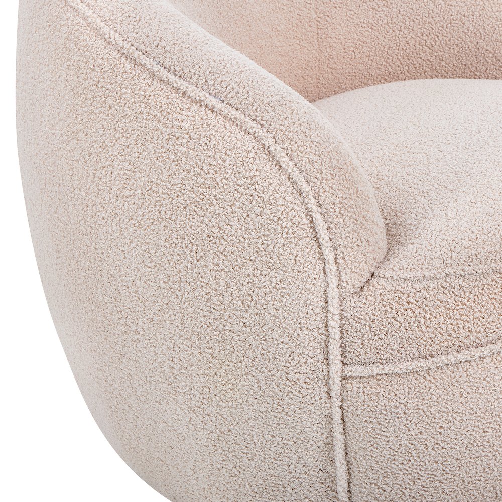 Galleria 360 Swivel Teddy Sherpa Barrel Chair, Beige. Picture 10