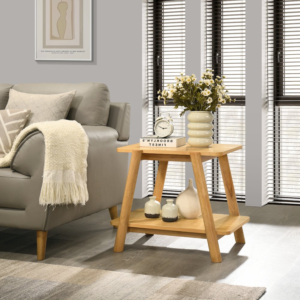3-Piece Coffee Table Set, Coffee Table and Two End Tables, Natural Oak Finish. Picture 7