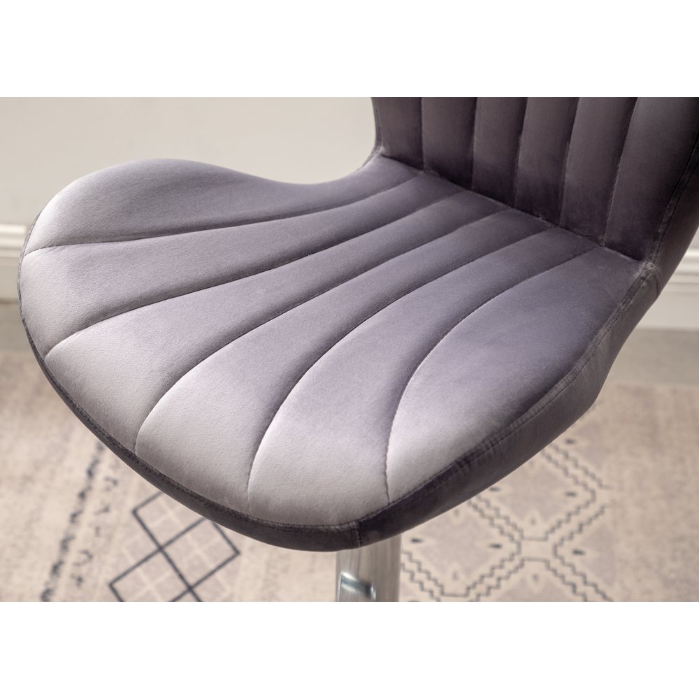 Ellston Upholstered Adjustable Swivel Barstools in Gray, Set of 2. Picture 10