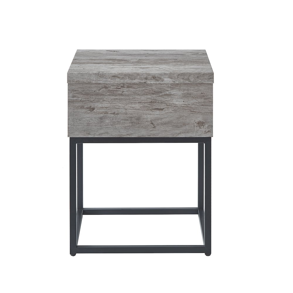 Celestial Contemporary Storage End table, Gray. Picture 5