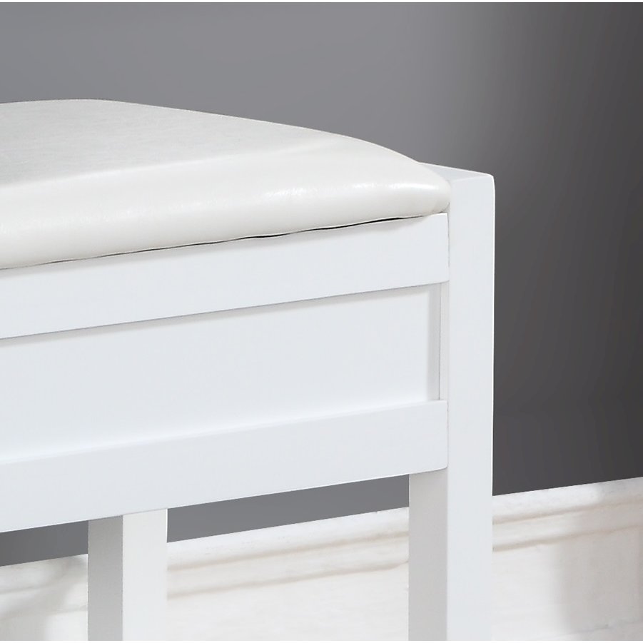 Rouen Clean White Seating Bench with Shoe Storage. Picture 5