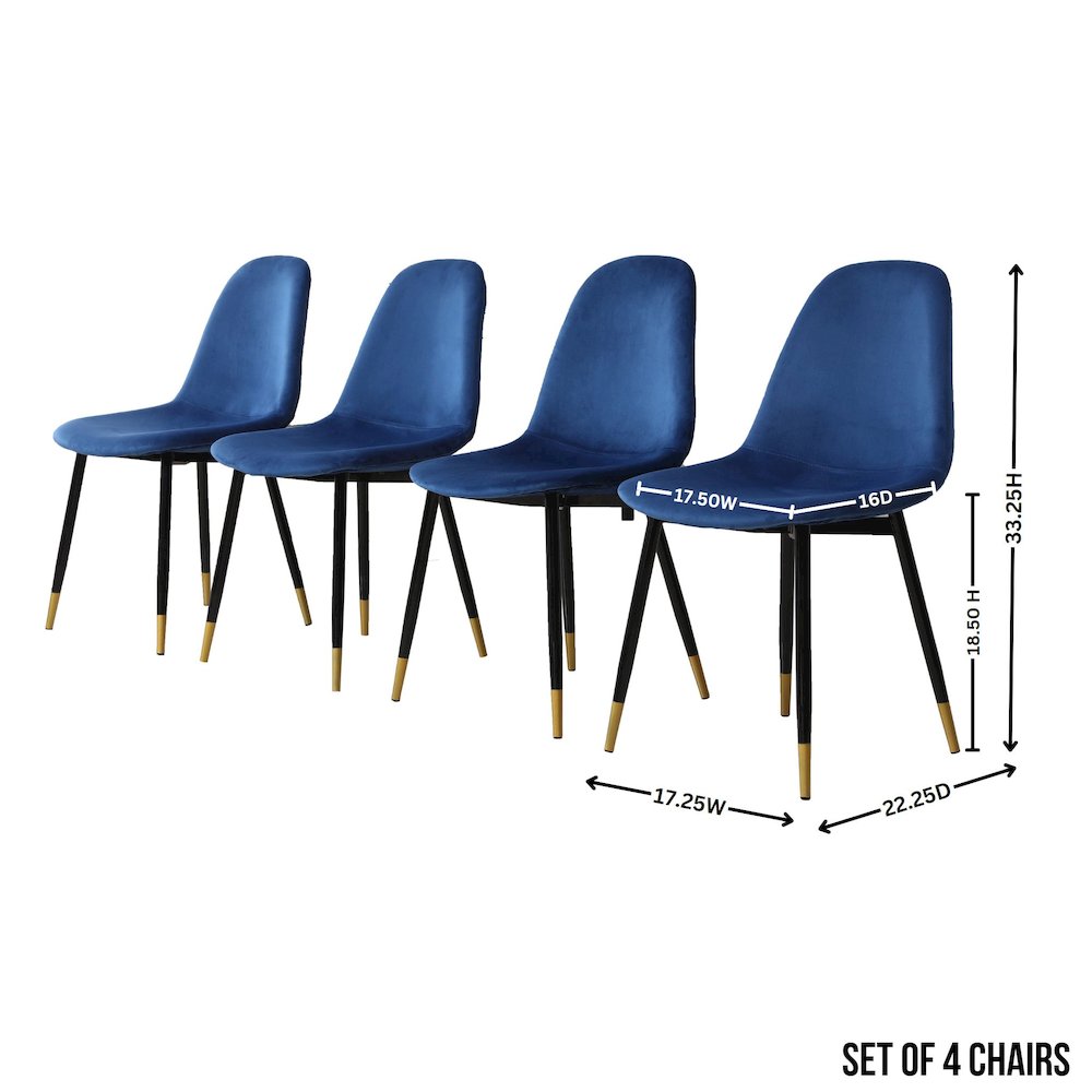 Evatt 5-Piece Round Dining Set, Trestle Round Table with 4 Stylish Chairs, Blue. Picture 12