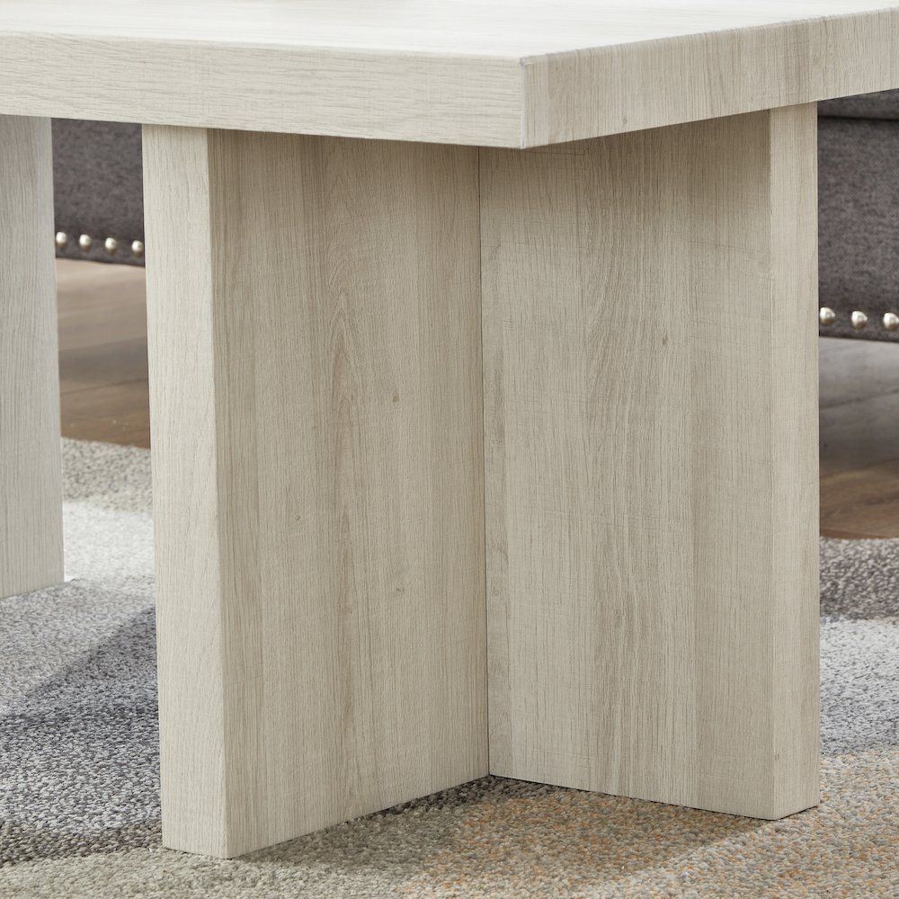 Mchome 3-Piece Coffee Table Set, Coffee Table and Two End Tables, White Finish. Picture 8