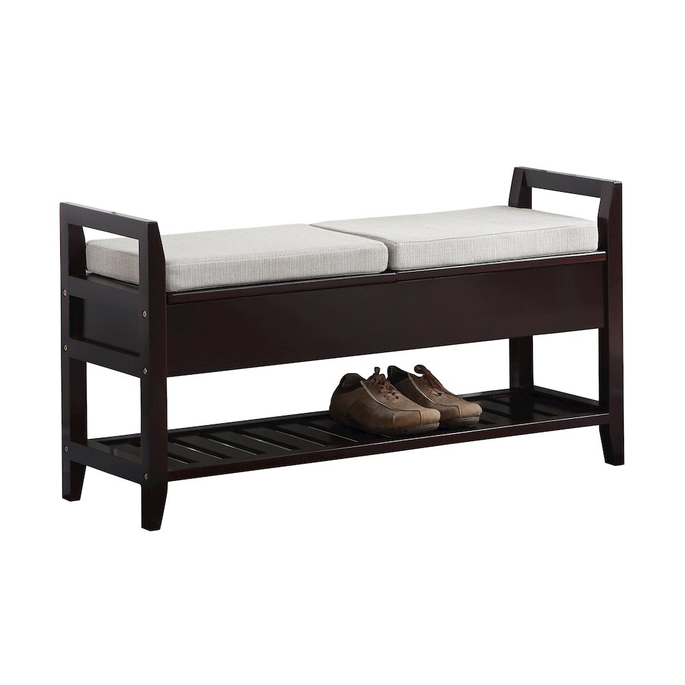 Vannes Espresso Storage Shoe Bench. Picture 7
