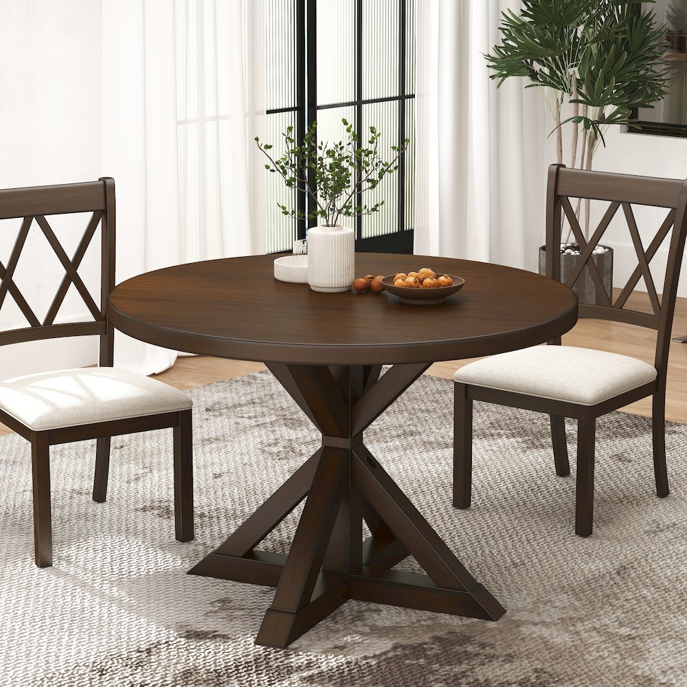 Windvale Dining Set,Cross-Buck Table with 4 Chairs. Picture 6