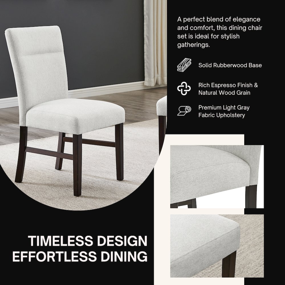 Cavira 5-PC Dining Set, Black and Gold Faux Marble Table with Four Gray Chairs. Picture 11