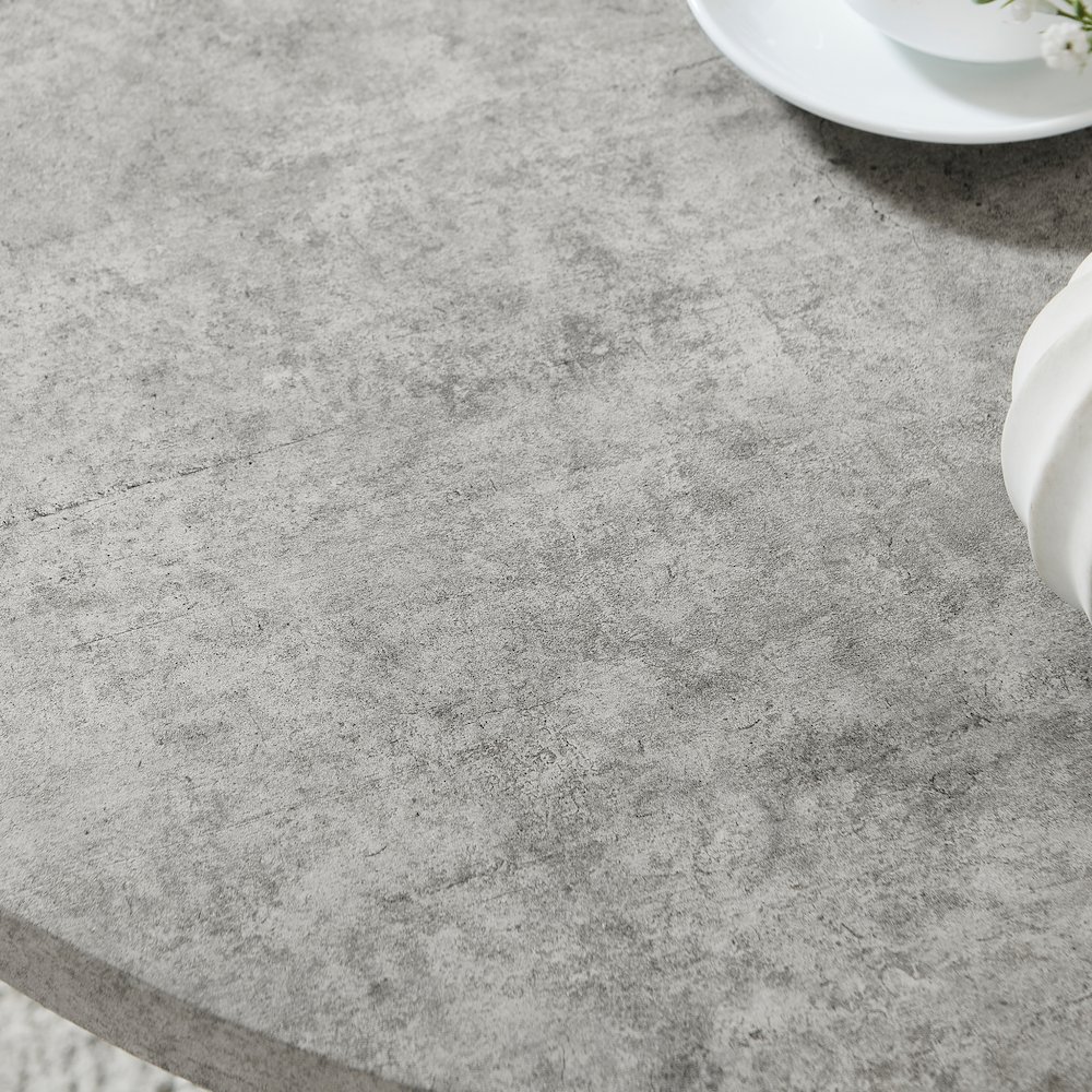 Modern Harmony Wood Round End Table, Gray. Picture 6